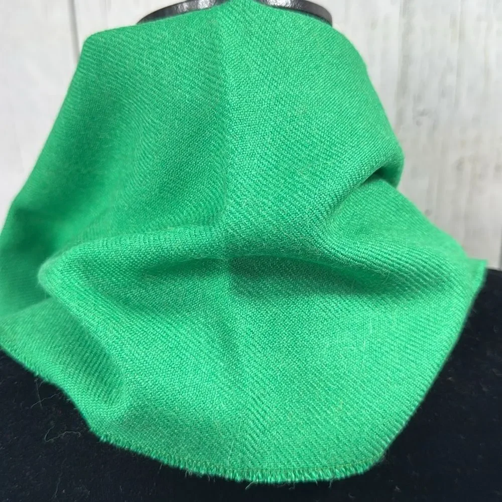 Baby Alpaca 100% Fringe Luxurious Soft Cozy Handmade Knit Kelly Green Scarf